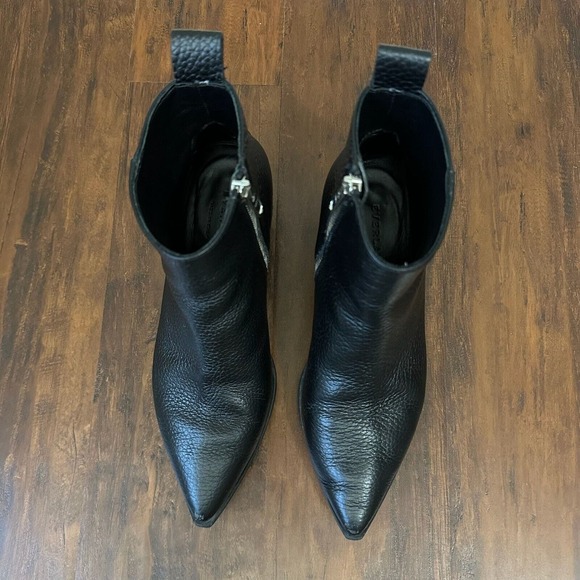 EVERLANE The Boss Boot Booties in Black Pebbled Leather ITALY MADE - Picture 3 of 13